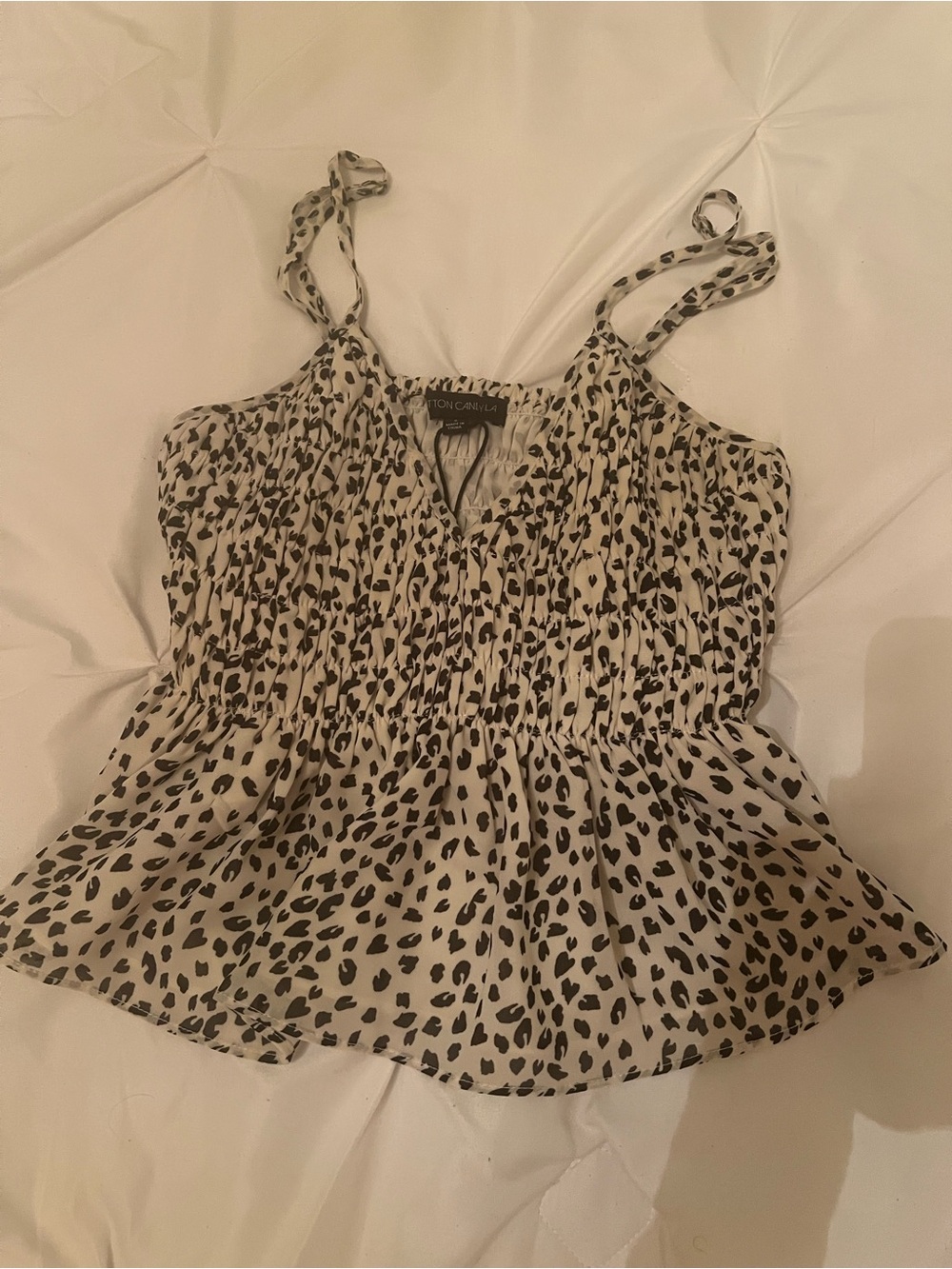 Cotton Candy LA Leopard Print Smocked Cami Top size Small